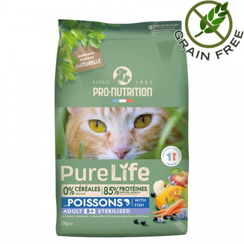 Отлична храна за стари котки с риба Flatazor Pro-Nutrition Pure Life Cat Adult with Fish (2 кг)