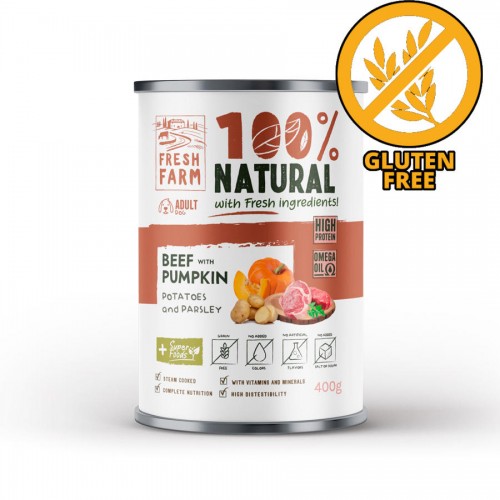 Fresh Farm Coarse Pate Beef & Pumpkin - едросмлян пастет за кучета (400 гр)