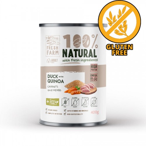 Fresh Farm Coarse Pate Duck & Quinoa - едросмлян пастет за кучета (400 гр)