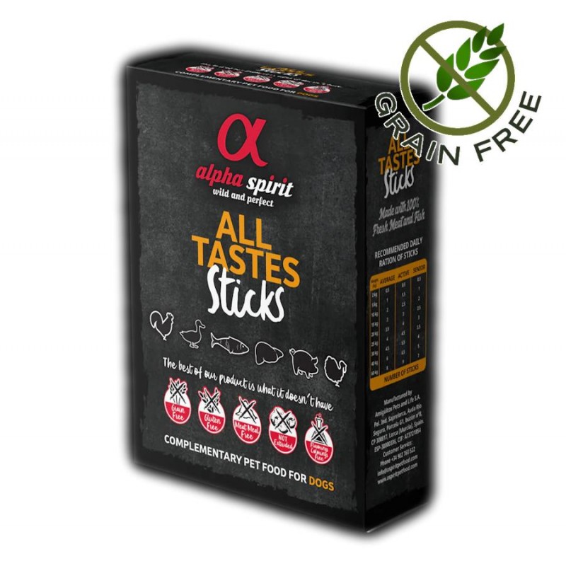 Alpha Spirit Dog All Tastes Box - саламчета за куче кутия с 6 вкуса х 4 бр.