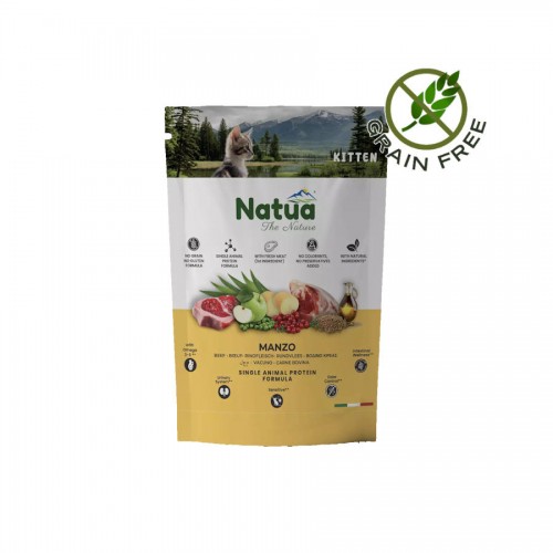 Суха храна за котенца с говеждо - Natua Dry Line Kitten Beef