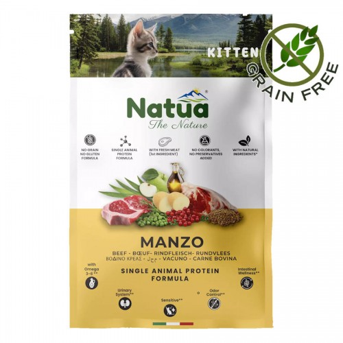 Суха храна за котенца с говеждо - Natua Dry Line Kitten Beef