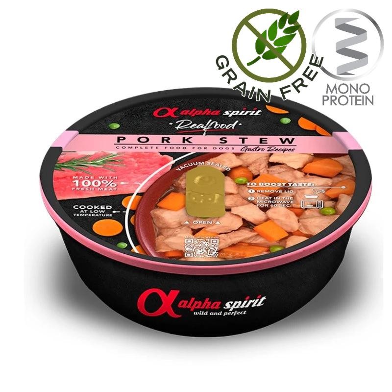 Alpha Spirit Realfood Pork Stew Dog Adult - консерва за кучета с яхния от свинско (280 гр)