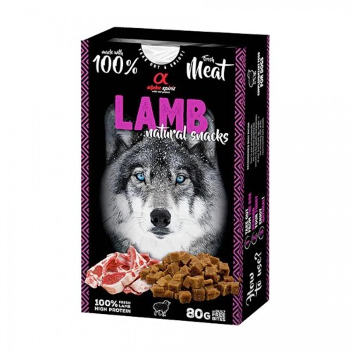 Alpha Spirit Natural Snacks Lamb Dog - лакомство за кучета с агнешко (80 гр)