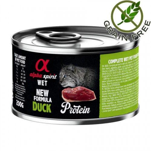 Alpha Spirit Complete Cat Wet Duck - пастет с патешко за котки (3х200гр + 1х200гр безпл.)