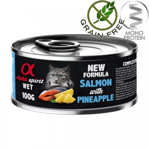 Alpha Spirit Complete Cat Wet Salmon with Pineapple - монопротеин пастет със сьомга и ананас за котки (100 гр)