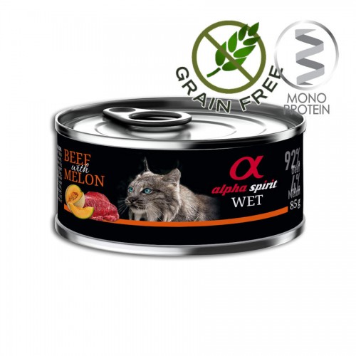 Alpha Spirit Complete Cat Wet Beef with Melon - пастет с говеждо и пъпеш за котки (100 гр)