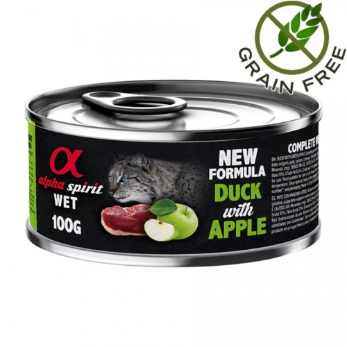 Alpha Spirit Complete Cat Wet Duck with Apple - пастет с патешко и ябълки за котки (100 гр)