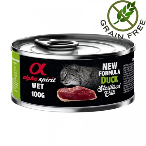 Alpha Spirit Complete Cat Sterilized Wet Duck - пастет с патешко за кастрирани котки (100 гр)