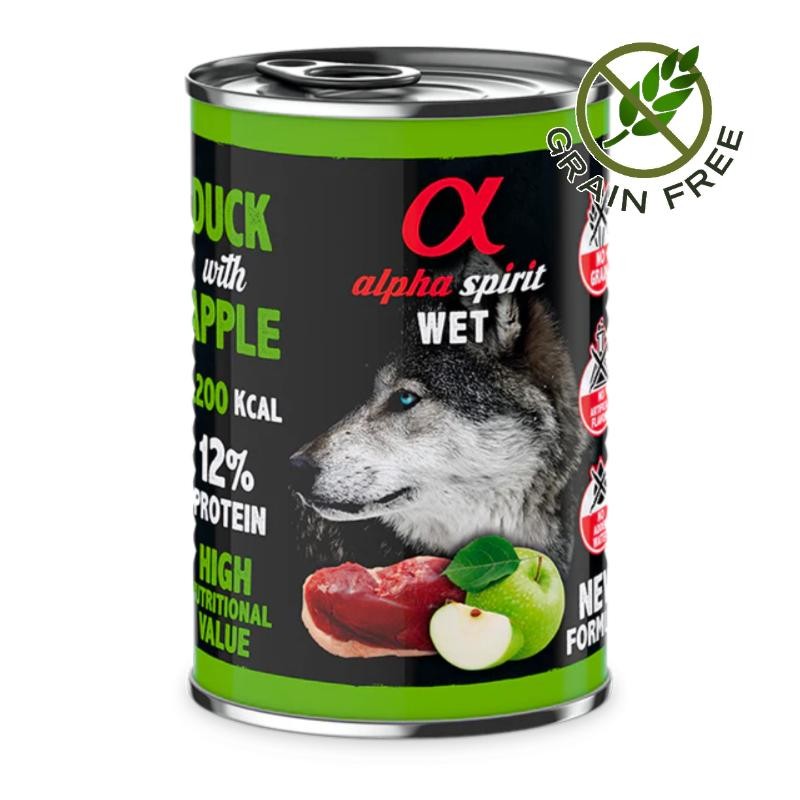 Alpha Spirit Complete Dog Wet Duck with Apple - пастет с патешко и ябълки за кучета