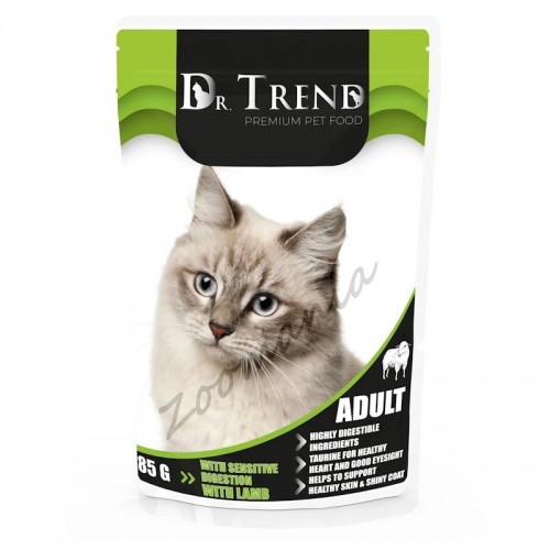Dr. Trend Pouch Cat Adult Sensitive Digestion with Rabbit - пауч за котки с чувствително храносмилане със заек (12 х 85 гр)