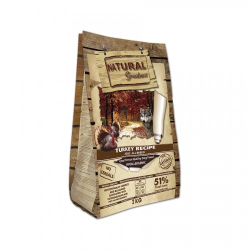 Natural Greatness "Turkey Recipe Dog All Breeds" (2 кг) - хипоалергенна храна за кучета от всички породи