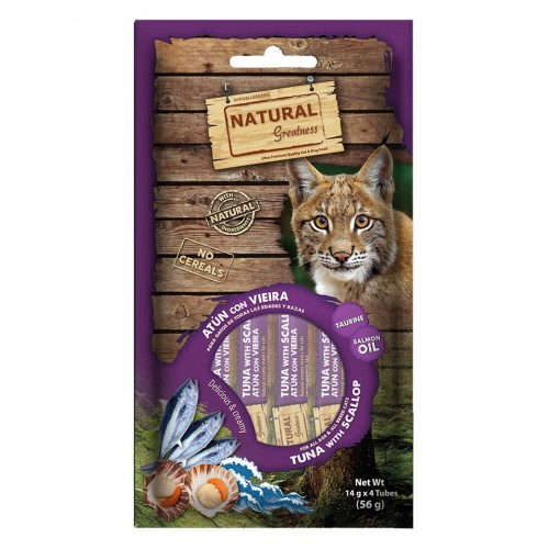 Natural Greatness Cat Snack Tuna with Scallop - хипоалергенно лакомство за котки с риба тон и миди (4 х 14 гр)