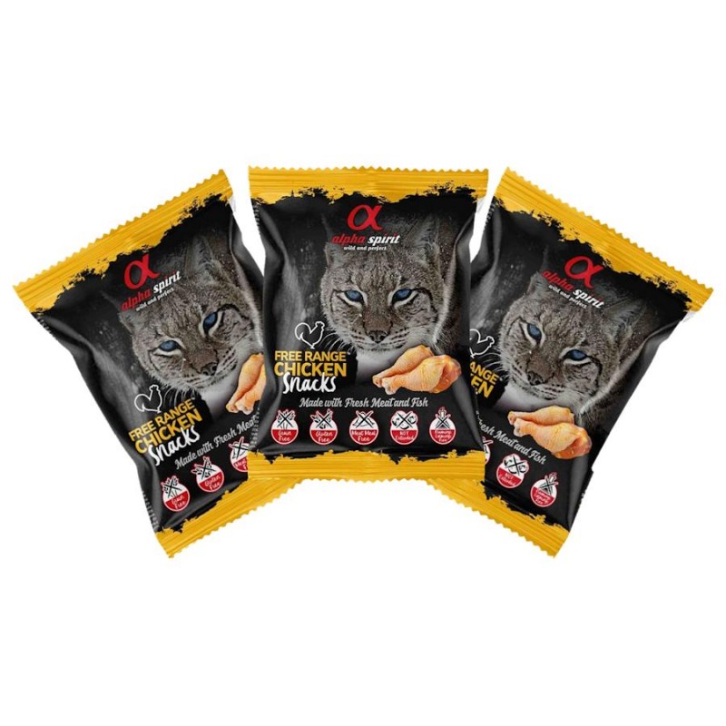 Alpha Spirit Cat Snack Freerange Chicken & Fish - лакомство за котки с прясно пилешко и риба (3 х 50 гр)