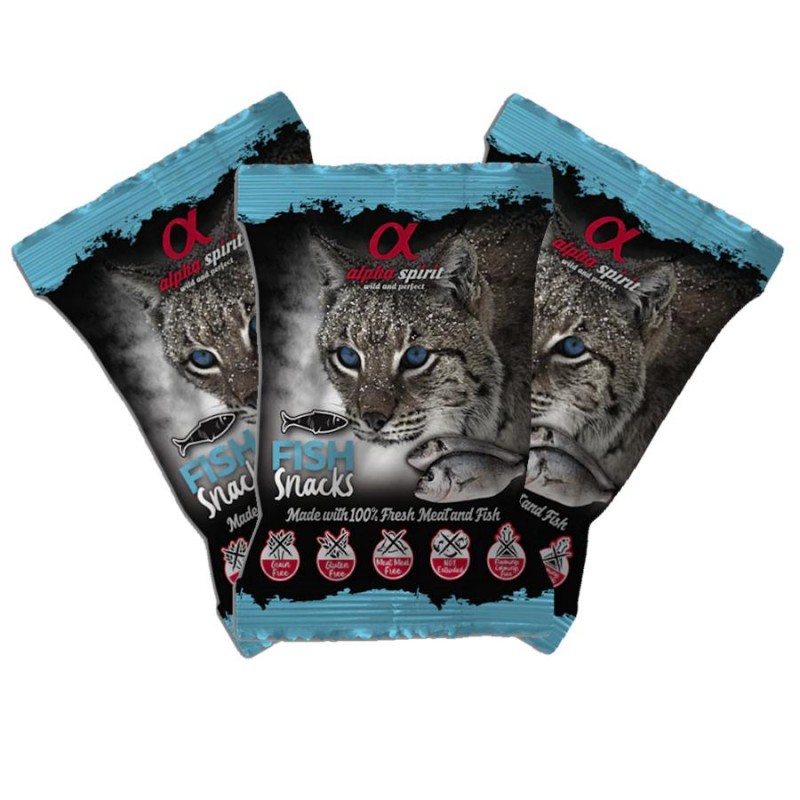 Alpha Spirit Cat Snack Fish & Freerange Chicken - лакомство за котки с прясна риба и пилешко (3 х 50 гр)