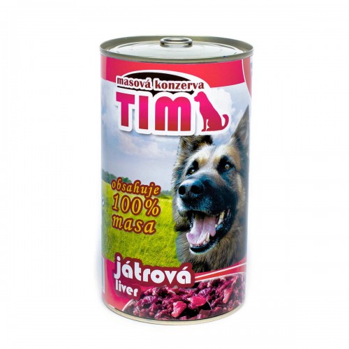 100% натурална консерва за кучета ТИМ с черен дроб - 1.200 кг