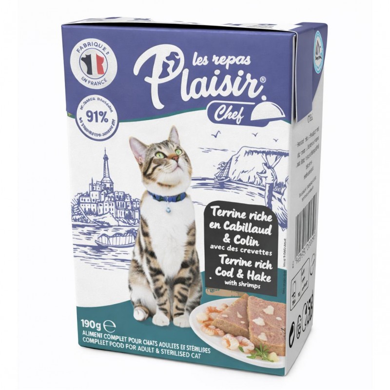 Plaisir Chef Cat - Терин с риба и скариди за котки (8 бр. х 190 гр)