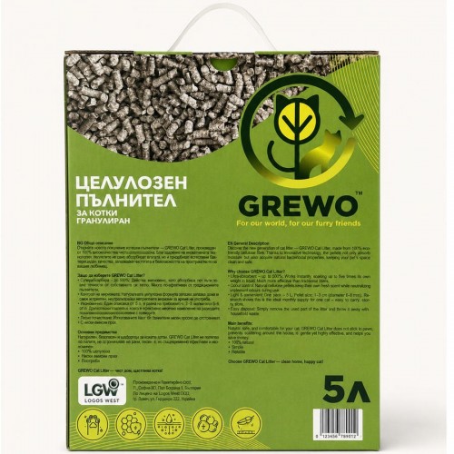 Grewo - натурална тоалетна за котки (5 л.) - 100% екологична