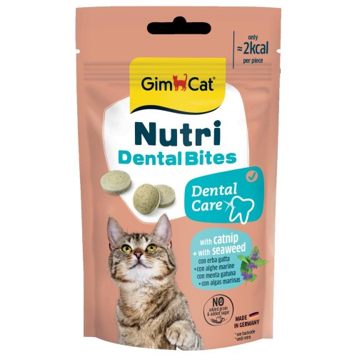 GimCat Nutri Dental Bites - дентално лакомство за котки (40 гр)