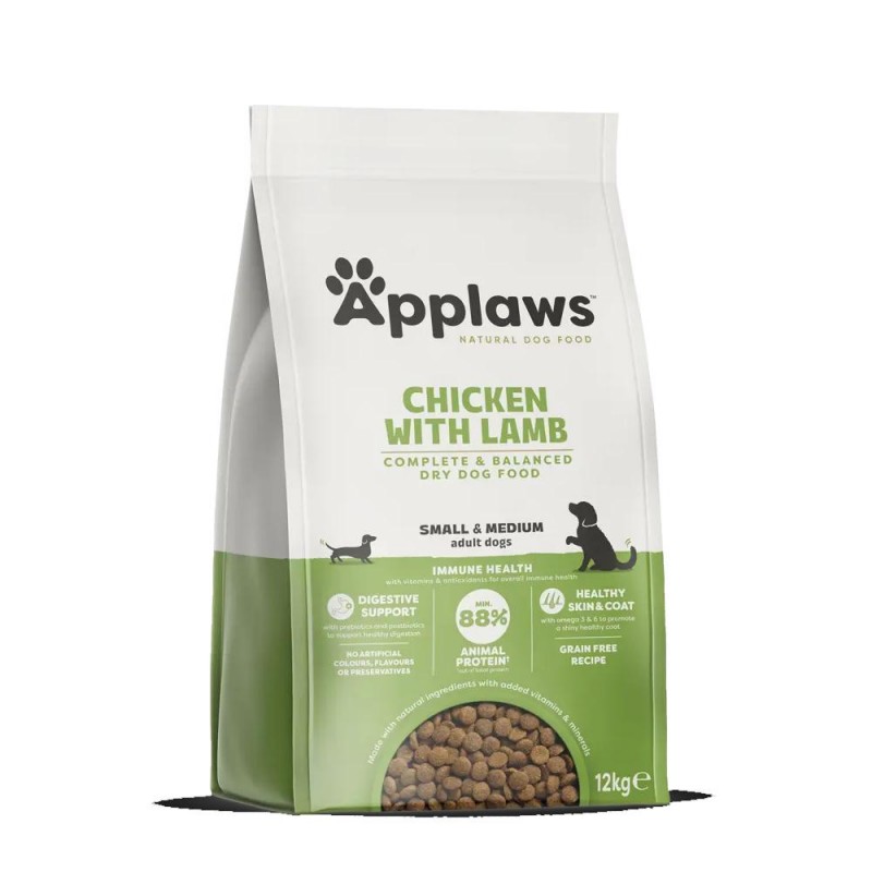 Applaws Dog Adult Small & Medium with Chicken & Lamb - суха храна за кучета с пилешко с агнешко (12 кг)
