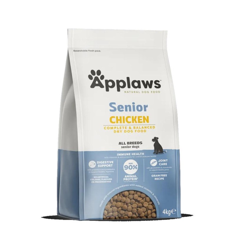 Applaws Dog Adult Senior with Chicken - суха храна за възрастни кучета с пилешко (4 кг)