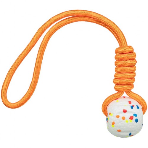 Trixie Light & Strong Ball - играчка за куче с въже (Ø 7.5 см / 40 см)