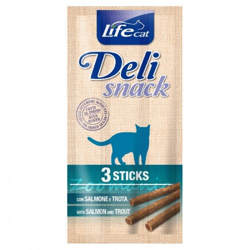 Лакомство за котки „Deli Snack Sticks – Сьомга и пъстърва“