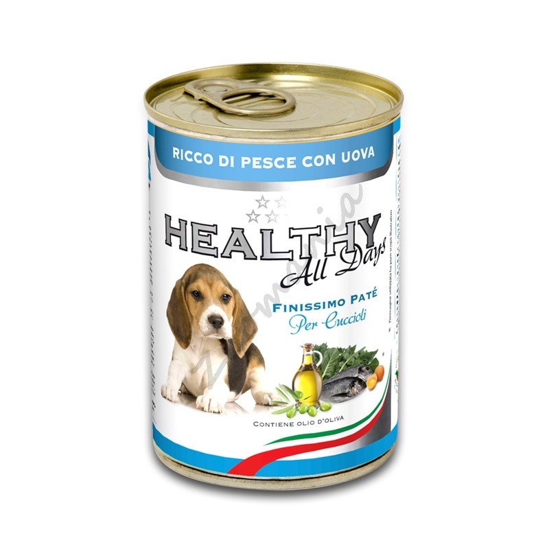 Качествена италианска консерва за малки кученца - Healthy All days Puppy "Риба с яйца"