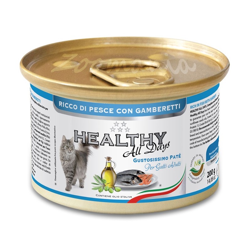 Консерва за котки - Healthy All days Cat "Риба със скариди"