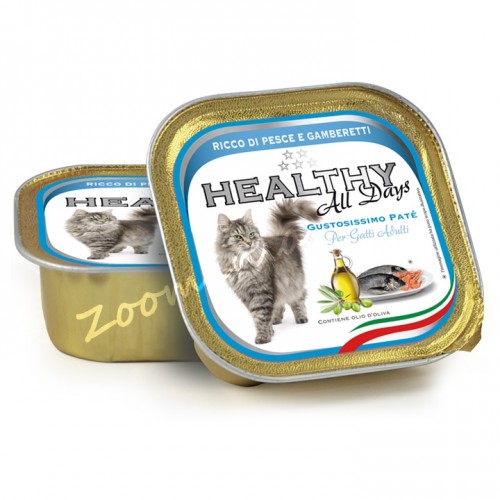 Пауч за котки - Healthy All days Cat "Риба със скариди"